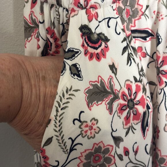 Floral Sleeveless High-Neck Dress With Pockets By Torrid Size 2 White/Pink/Black - Picture 3 of 14